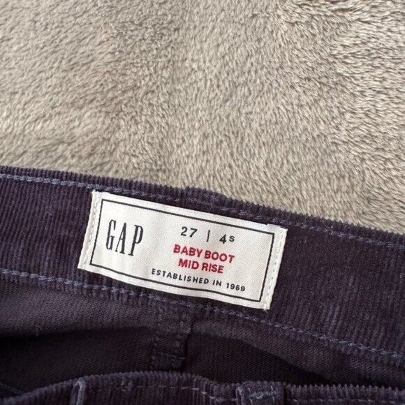 NWT Gap Corduroy The Baby Boot Cut Pants Navy Blue 27/4 Short 4S Mid Rise - Picture 3 of 8